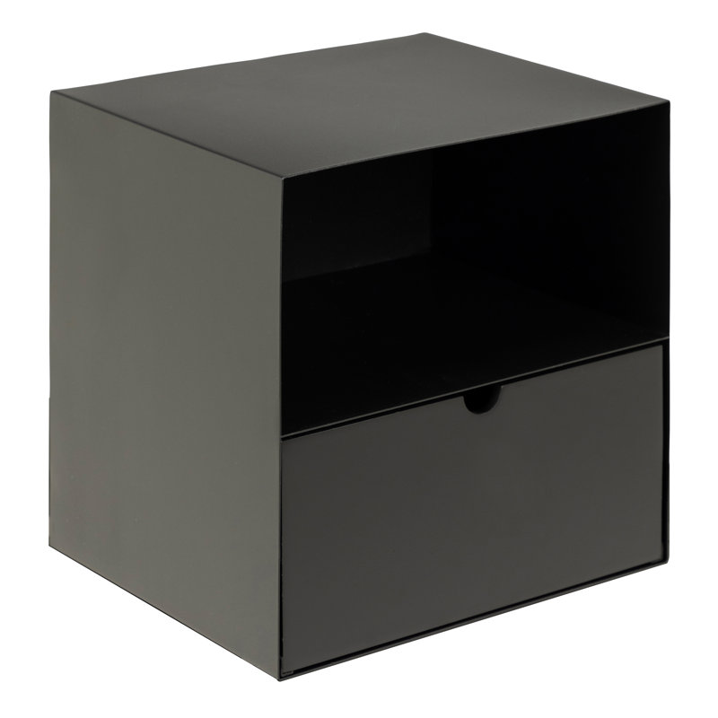 Saliou 30 cm W Bedside Table, Matt Black