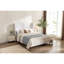 Élégant très grand lit avec tête de lit tapissier somptueuse de 54 po - structure en métal, décoration de chambre à coucher, sommier requis, styles d'assemblage facile