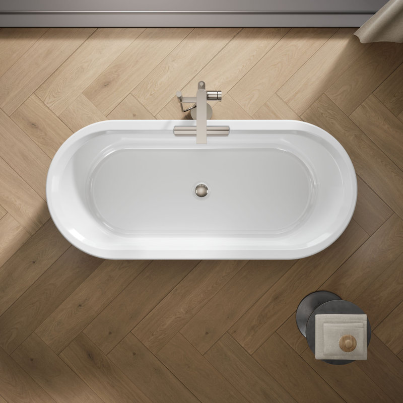 Volute 63 In. X 28-3/8 In. Freestanding Bath With Shroud