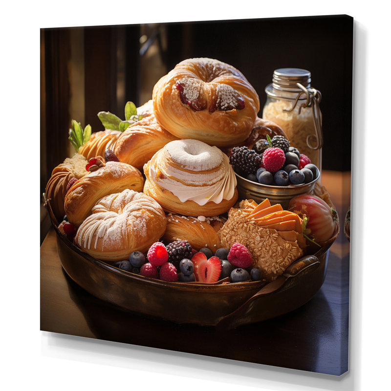 Sweet Pastries I sur toile, H 36 po x l 36 po x P 1,5 po, Toile tendue