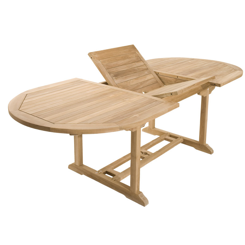 Woehler Oval Teak Extendable Outdoor Dining Table , cm W cm D, 75cm H x 180cm W x 100cm D