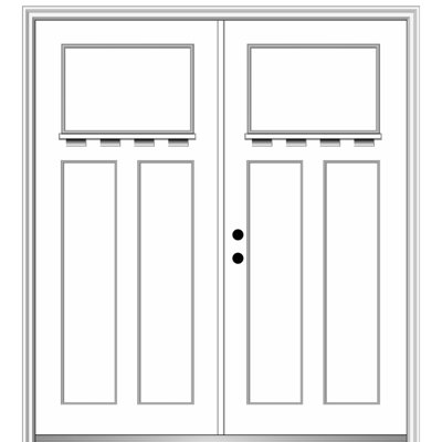 Craftsman 80'' Paneled Fiberglass Front Entry Doors