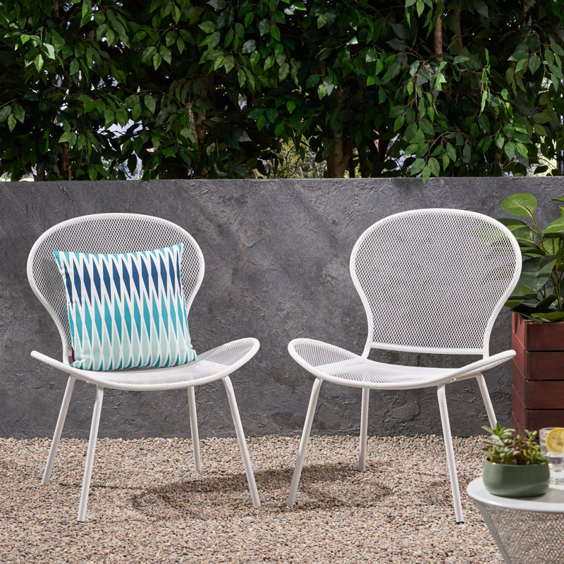 Chaise de patio moderne Yoshida, Blanc mat