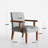Fabric Accent Arm Chair Set Of 2 With Round Wood Table-889856294