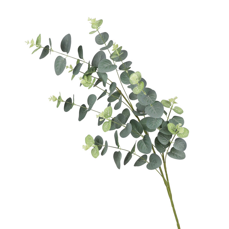 Ensemble de 3 branches d'eucalyptus artificiel, Vert givré