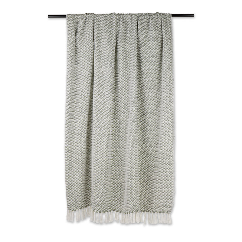 Artichoke Green Cozy Cotton Woven Throw