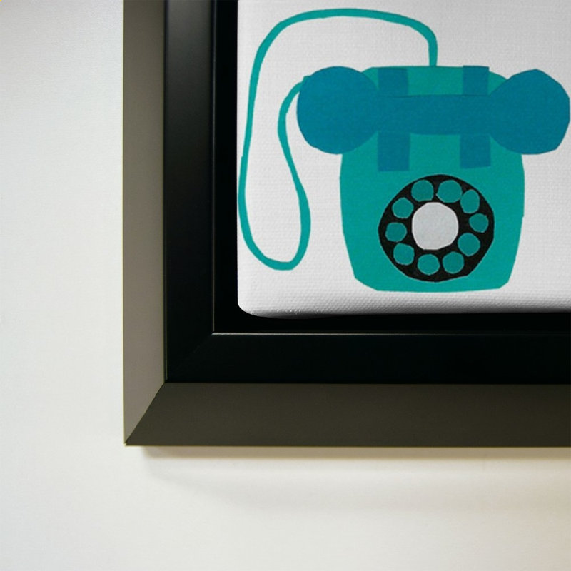 Retro Telephone Blue, 34" H x 34" W, Noir