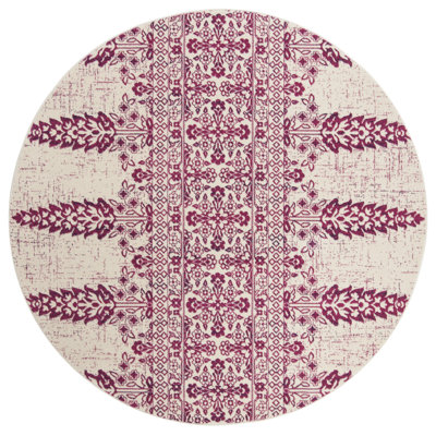 Tapis ivoire / fuchsia Annette