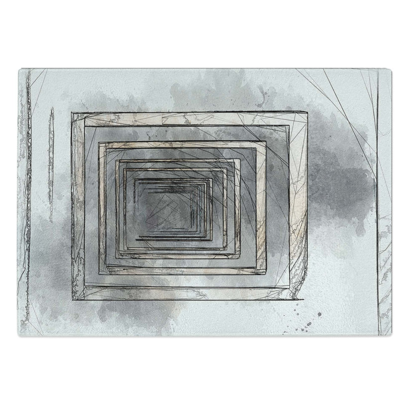 Tempered Glass Sketching the Architecture Vol.53 Chopping Board, 39 cm W x 28.5 cm L