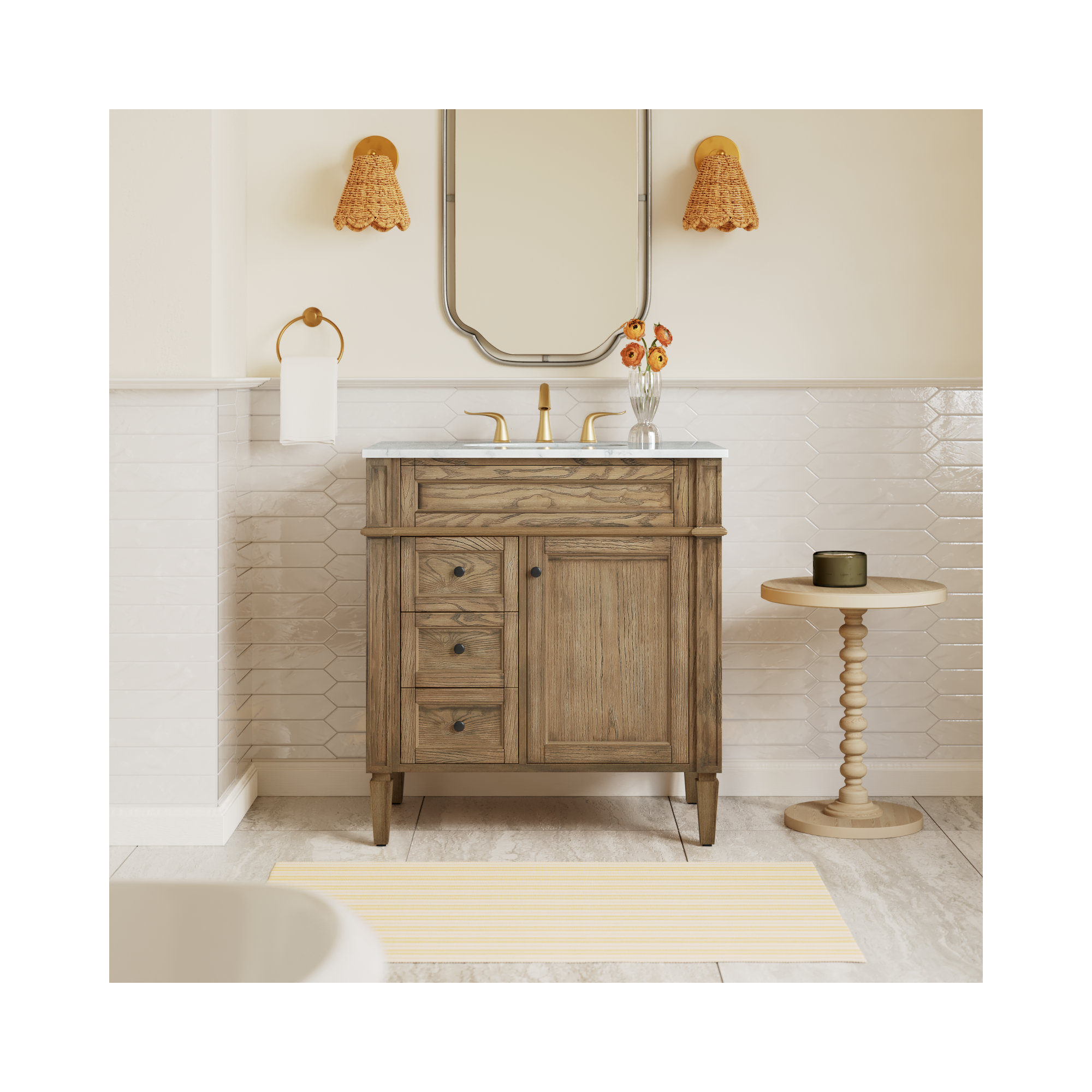 Rivers 32'' Single Bathroom Vanity, Coffee