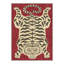 Tapis rouge / ivoire à motif animal lavable à la machine avec envers antidérapant-1265295718