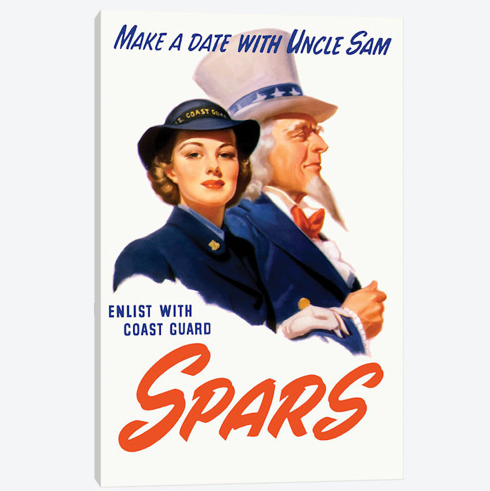 Publicité rétro sur toile «Affiche de la Seconde Guerre mondiale, cadet et oncle Sam», H 40 po x l 26 po x P 1,5 po
