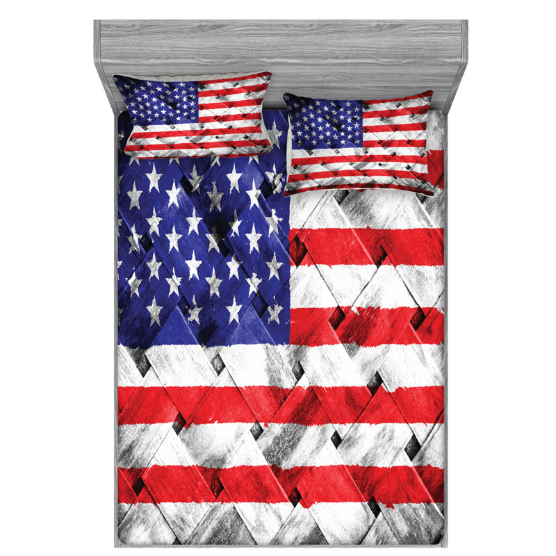 Microfiber Striped Sheet Set, Queen Sheet Set with Fitted Sheet