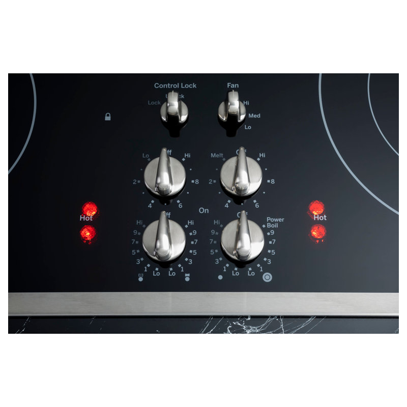 Downdraft Electric Cooktop, Black/Stainless Steel, Stainless Steel