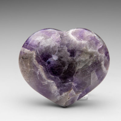 Polished Chevron Amethyst (Medium) Heart From Brazil