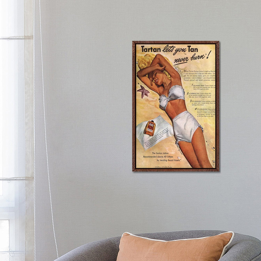 1940s Tartan Sunscreen Magazine Advert by The Advertising Archives - Gallery-Wrapped Canvas Giclée on Canvas