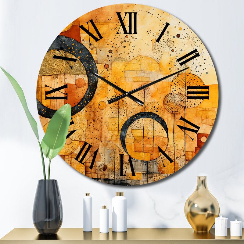 Horloge murale en métal Chanler, Moyenne
