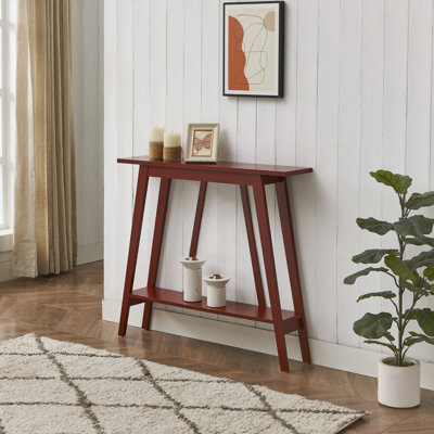 Odise Console Table - Functional Narrow Wood Accent Entryway Table with Storage Shelf for Hallway, Front Hall, Entryway, Living Room, Kitchen