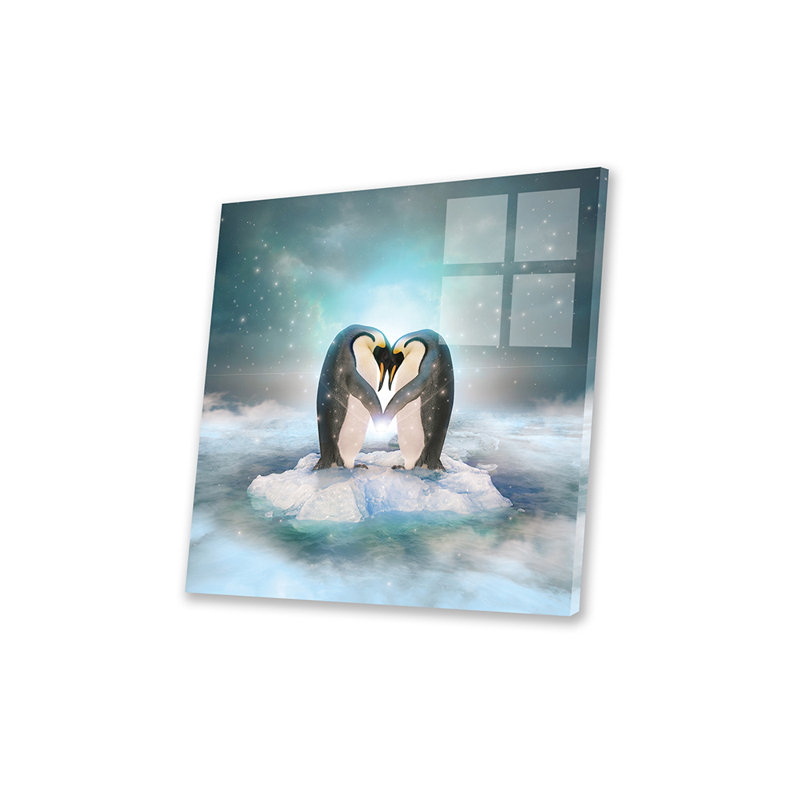 " Penguin Couple " by Soaring Anchor Designs, 24" H x 24" W x 0.25" D