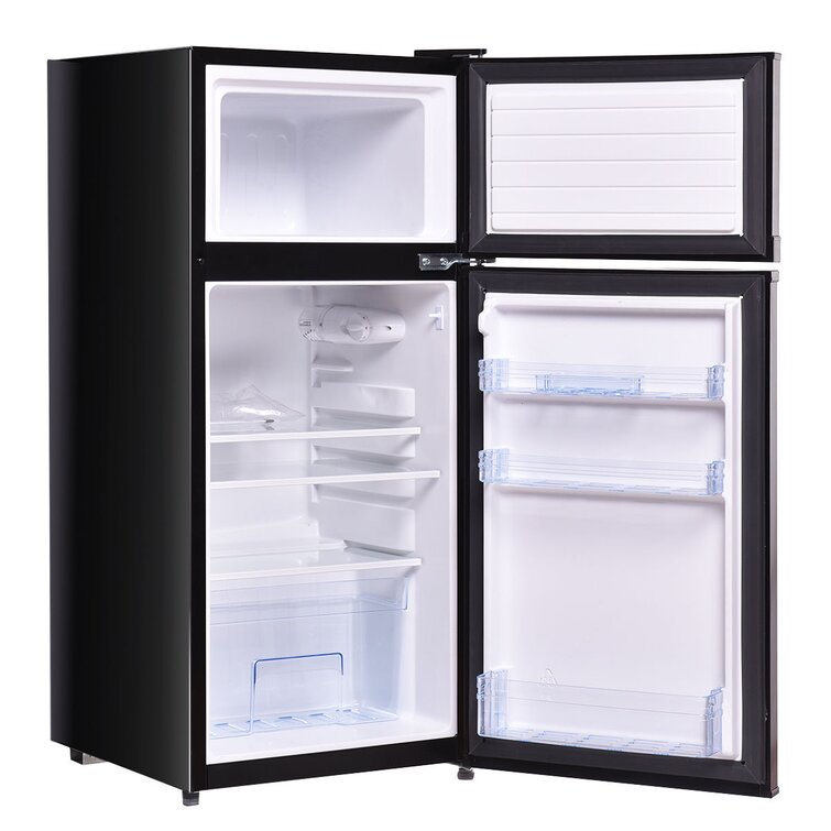 FP10226US-BK Costway 3.2 Cu.Ft Mini Refrigerator with Freezer Compact Fridge  with 2 Reversible Door Black