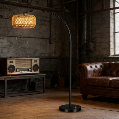 Arc Floor Lamp With Remote Control, 3 Color Temperatures & Dimmable LED, Adjustable Tall Standing Lamp For Living Room, Bedroom, Or Over Couch Reading Light