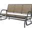 Balancelle d'extérieur pour 3 personnes, housse de siège en filet respirant, structure en acier, accoudoirs de 21,7 po, banc de patio gris pour 3 personnes, filet, charge en métal de 660 lb, longueur de 57,9 po