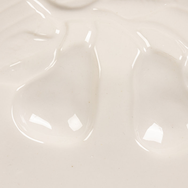 Stoneware Scalloped Platters With Embossed Pears