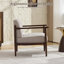 Fauteuil rembourré de style moderne Mid-Century avec structure en bois-1197416854