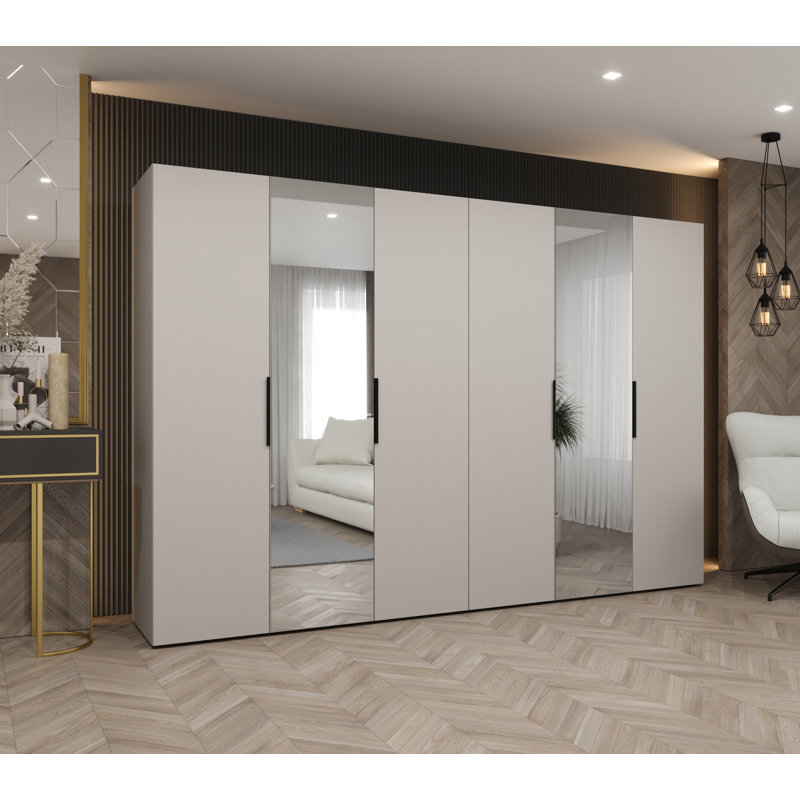 Manufactured Wood Wardrobe, cashmere + handles: black