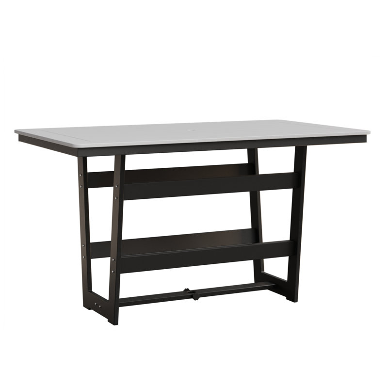 Table de bar rectangulaire de 70 po Berlin Gardens Hudson, Blanc mat, Noir mat