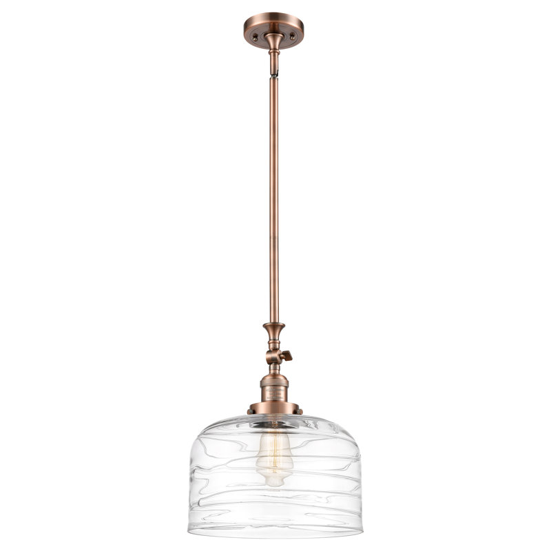 Hiers 1 - Light Single Dome Pendant, Antique Copper