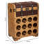 Elamin 12 Bottle Floor Wine Bottle & Glass Rack in Brown