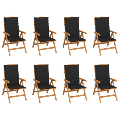 Chaise de patio pliante en teck avec coussin Espindola