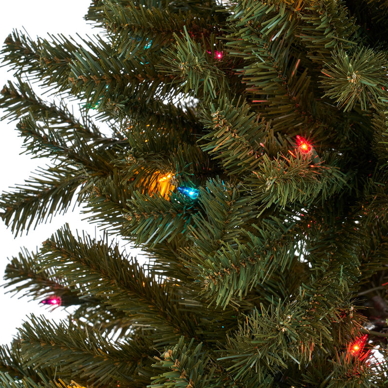 Arbre de Noël 500 7 pi - Ul, support en fer stable, 48 po de largeur, 84 po de hauteur, assemblage requis avec lumières vérifiées UL, X 84 po,