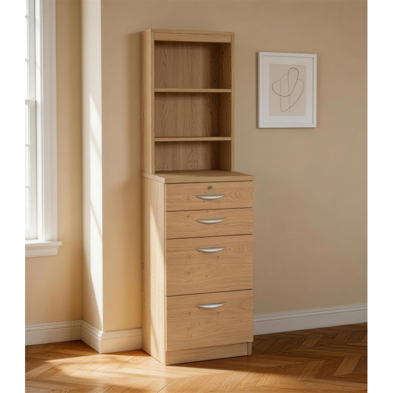 Bettijane 48cm Wide 4 -Drawer File Cabinet, English Oak