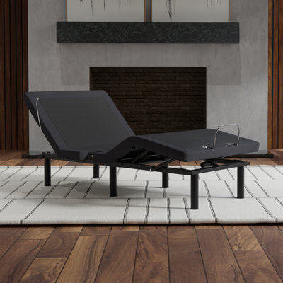 Twin Xl Adjustable Base With Led Underbed Lighting, Zero , Metal Bed: Voice Command, Massage, Lighting