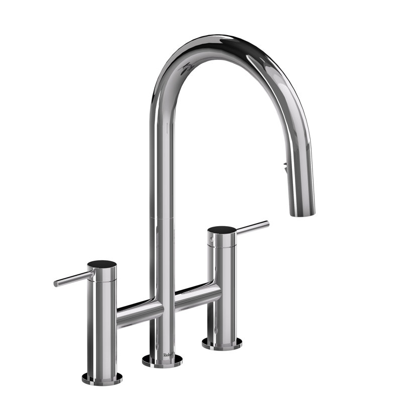 Azure Bridge Pull-Down Kitchen Faucet With C-Spout, Chrome