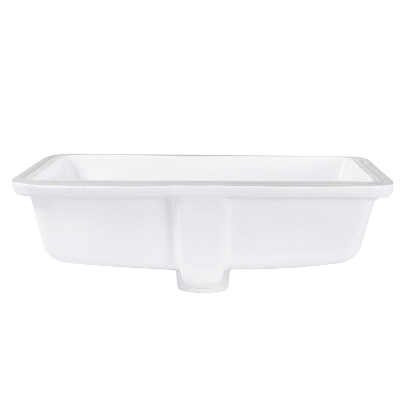 Nantucket Sinks Great Point 15.5'' Glazed Vitreous China Rectangular Bathroom Sink with Overflow