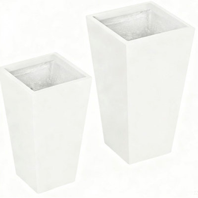 Flower Pots,2-Pack Outdoor Planter Set,With Drainage Holes, Durable & Stackable Plant Pot,For Outdoor And Indoor