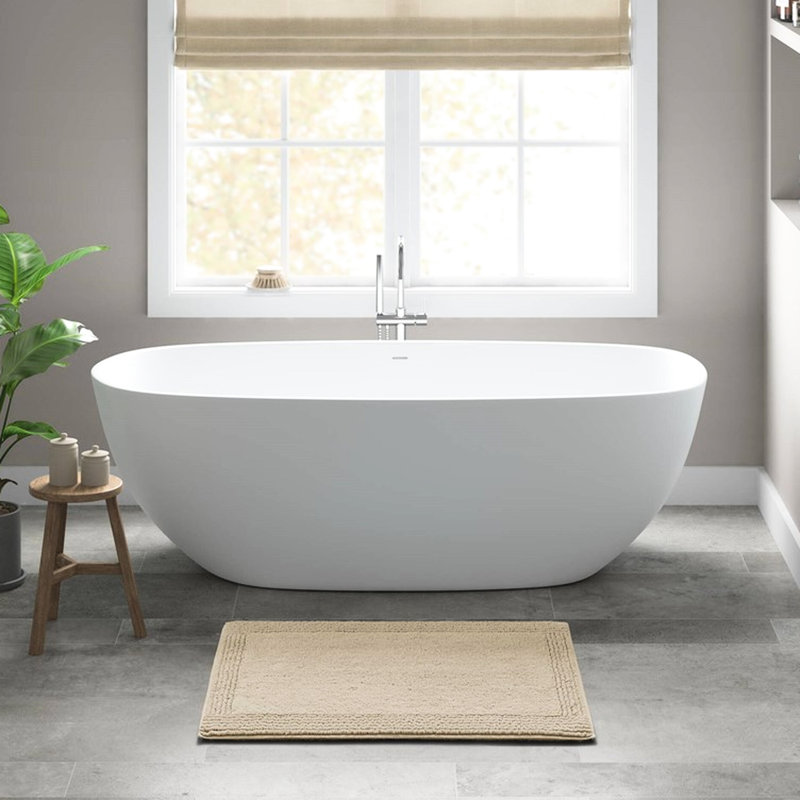 1 tapis de salle de bain 100% coton réversible 100% coton réversible 3 000 x 24 po avec fonction lavable à la machine et aspect dense de 0,5 po