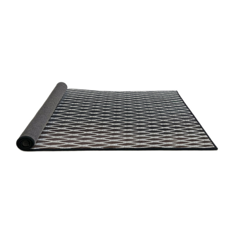 Tapis gris/zone blanche à motifs Jeffreys, Rond 7 pi