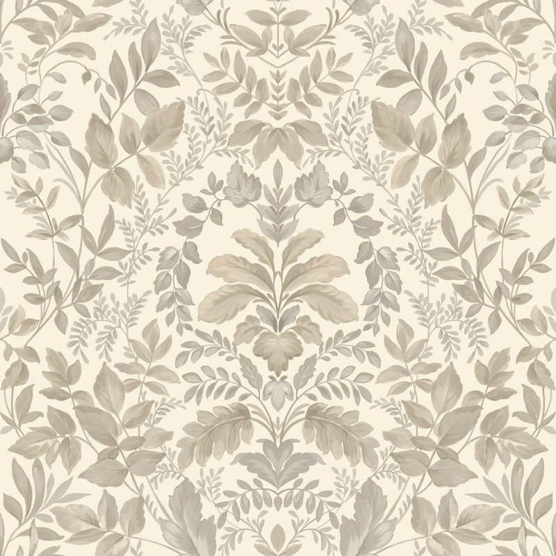 Papier peint botanique Lush Overgrown, Beige