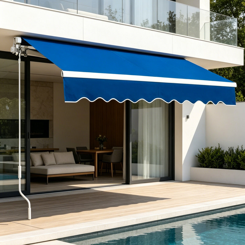 Garden Sanctuary 300cm D Polyester Cover Retractable Freestanding Awning, 19cm H x 400cm W x 300cm D