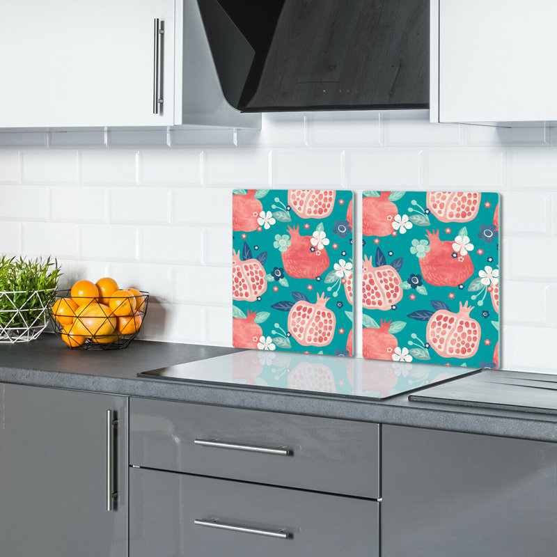 Eyren Tempered Glass Pomegranate Chopping Board, 52cm x 30cm