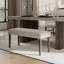 Mitton Contemporary Upholstered Dining Bench, Grey