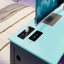 Lit de jour simple en bois avec couchette, bureau, lumière DEL et USB, multifonctionnel, noir et bleu-1010965016-1010965018