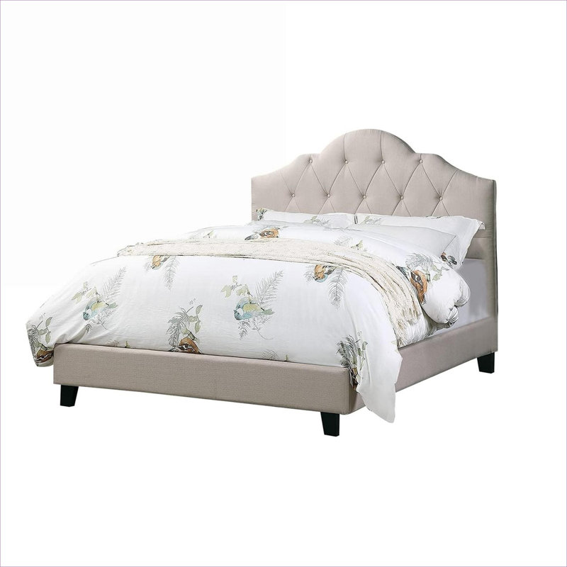 Upholstered Platform Bed, Contemporary Bedroom Furniture, Warm Brown Tufted Full Size Adjustable Headboard Bedframe