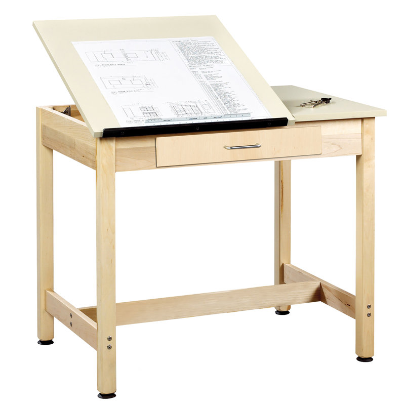 Table à dessin fiberesin, H 30 po x l 36 po x L 24 po, En deux pièces