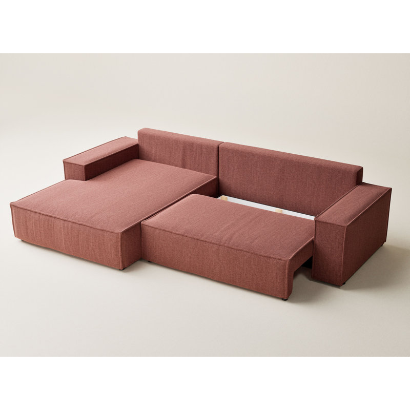 5 Seater Reclining Corner Sofa , Left Hand Facing, Coral Polyester