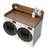 Washer Dryer Countertop with Non-slip Pads, Laundry Wood Shelf Topper with Edge, 58" Width x 28" Depth Double Layer Organizer for Washer and Dryer Laundry Hamper Counter Storage Organization (WALNUT)-123351788-123351789